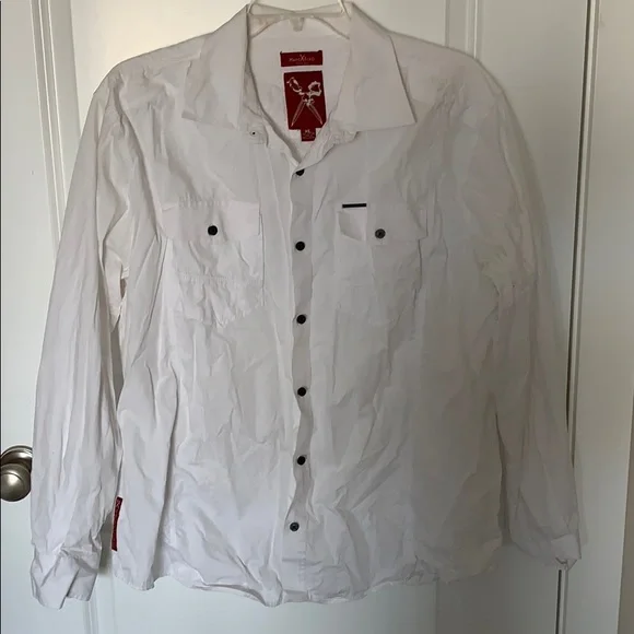 marc ecko dress shirts Marc Ecko Cut & Sew Shirt Mens XXL Black Contrast Stitch Casual Button Down